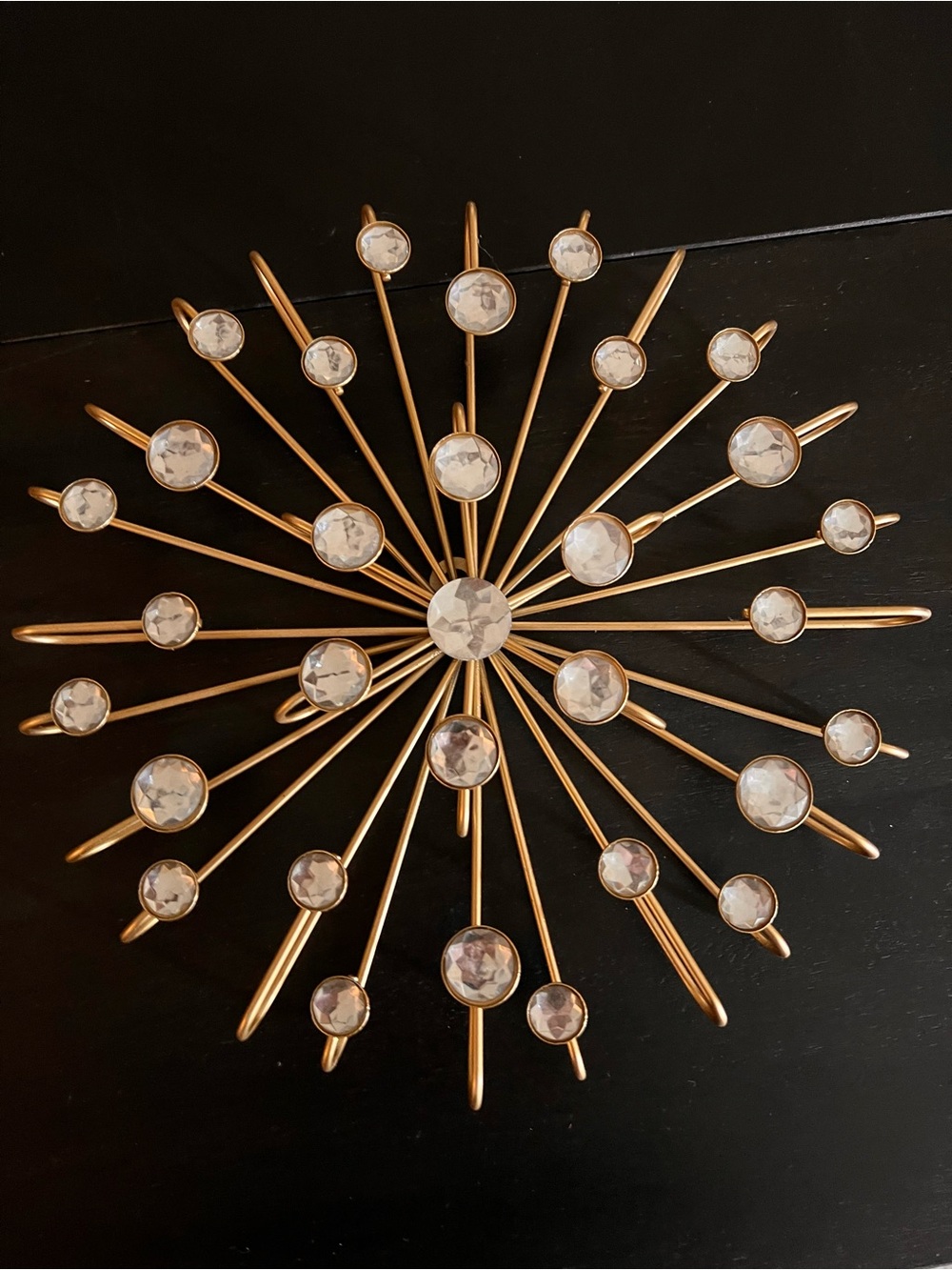 Gold Crystal Burst Wall Decor - Elegant Sunburst Accent